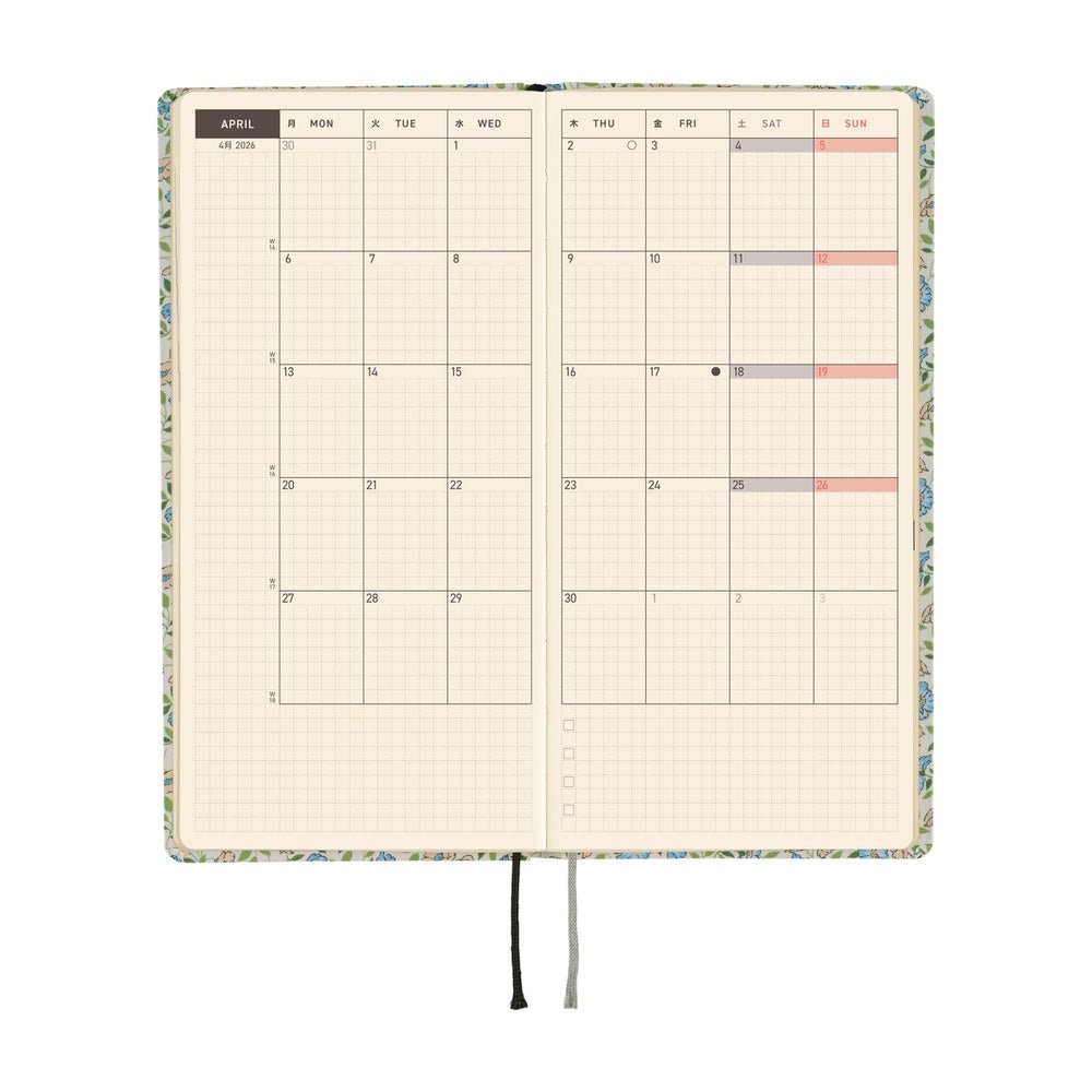 Hobonichi Techo Weeks 2026 - Liberty Fabrics: Sasha Kiora Boston General Store