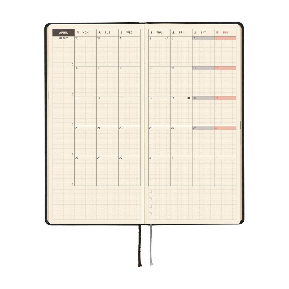 Hobonichi Techo Weeks 2026 - Paper Series: Black Gingham Boston General Store