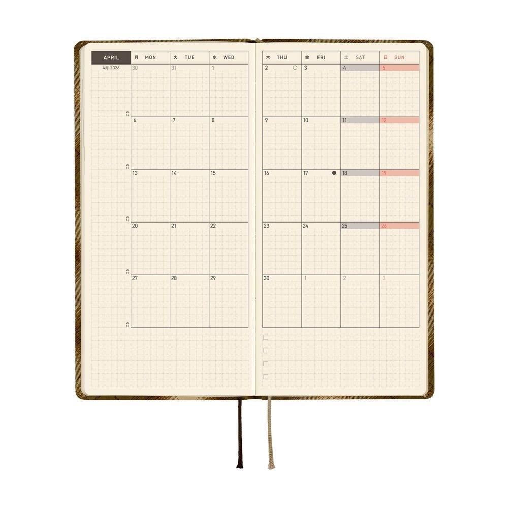 Hobonichi Techo Weeks 2026 - Shirt Fabric: Foggy Plaid Boston General Store