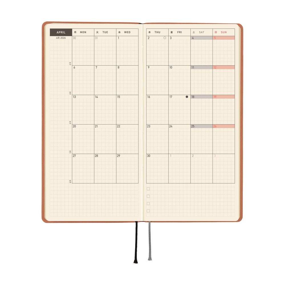Hobonichi Techo Weeks 2026 - Smooth: Milk Cocoa Boston General Store