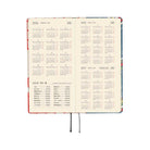 Open planner showing a two-year calendar from 2025 to 2027 on a white background.