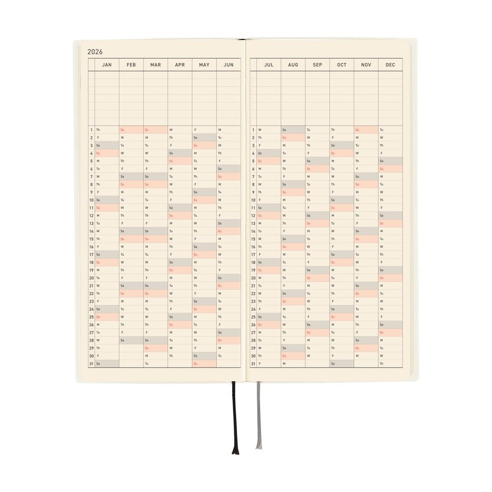 Hobonichi Techo Weeks 2026 - White Line: Ivory Boston General Store