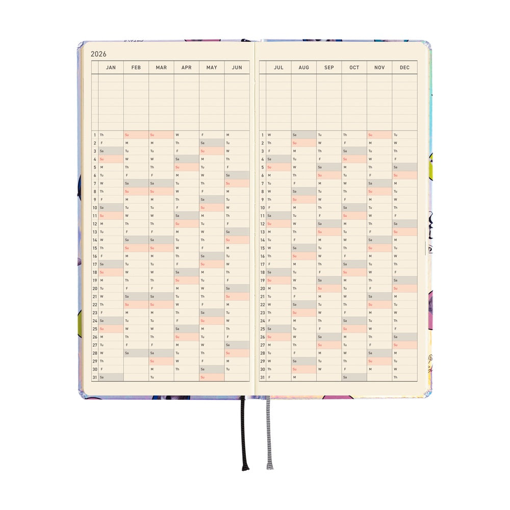 Hobonichi Techo Weeks 2026 - Candy Stripper: Random Dog &amp; Cat (Aurora) at Boston General Store