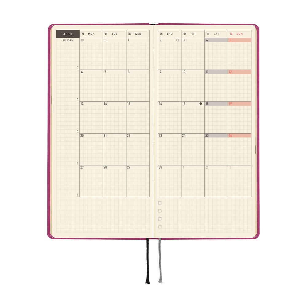 Hobonichi Techo Weeks 2026 - Colors: Peony Purple at Boston General Store