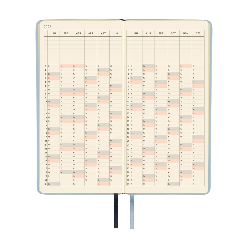 Hobonichi Techo Weeks 2026 - Leather: Snow Blue at Boston General Store