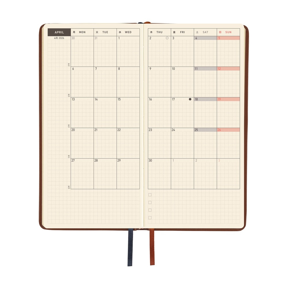 Hobonichi Techo Weeks 2026 - Leather: Wine Brown at Boston General Store