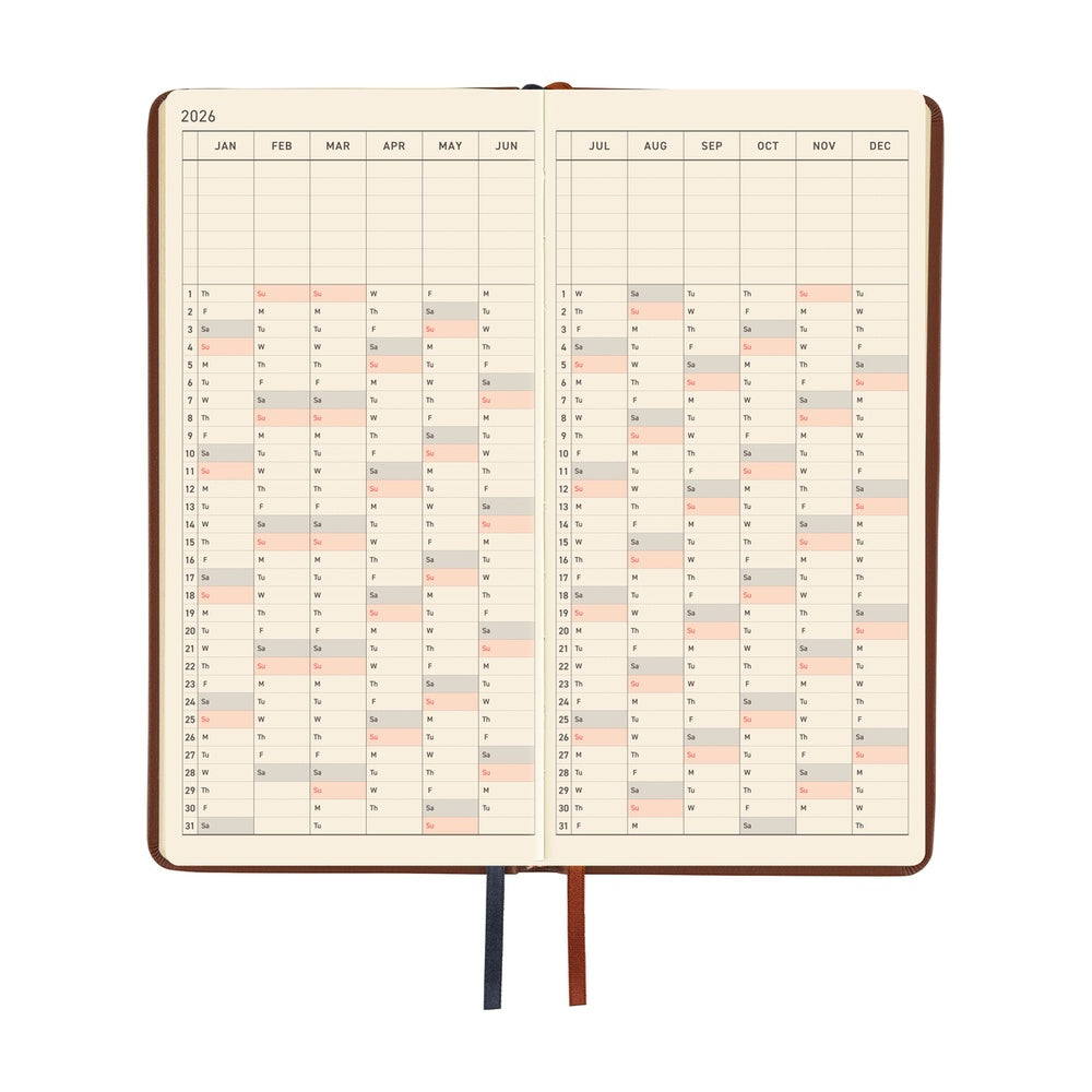 Hobonichi Techo Weeks 2026 - Leather: Wine Brown at Boston General Store