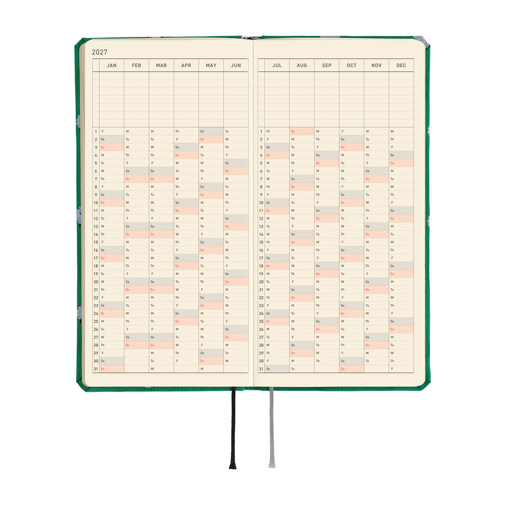 A 2027 Hobonichi Mega Weeks with a Bow & Tie cover featuring sheep.
