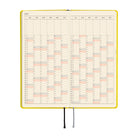 An open 2027 daily planner showing a two-page spread featuring a yearly calendar laid out vertically on cream colored paper.
