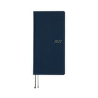 A 2027 Hobonichi Mega Weeks planner in Midnight Blue.