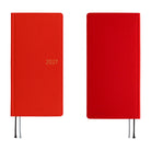 A 2027 Hobonichi Mega Weeks planner in the color Poppy Red