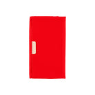 Bright red Tragen Hobonichi Techo Weeks cover on white background