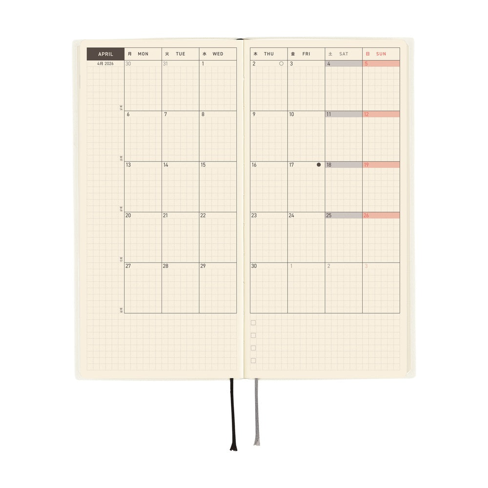 Hobonichi Techo Weeks 2026 - White Line: Ivory at Boston General Store