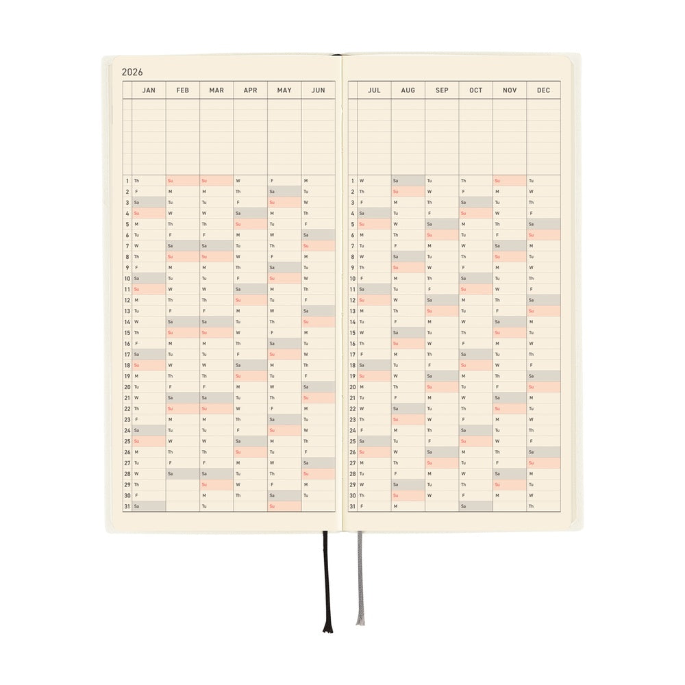 Hobonichi Techo Weeks 2026 - White Line: Ivory at Boston General Store