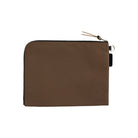 A brown A6 zippered Tragen flat pouch on white background