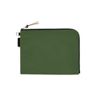A green A6 zippered Tragen flat pouch on white background