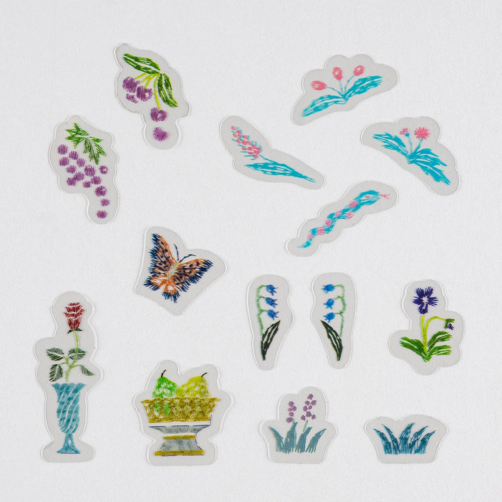iyo okumi: Transparent Embroidery Sticker Set - My Garden at Boston General Store