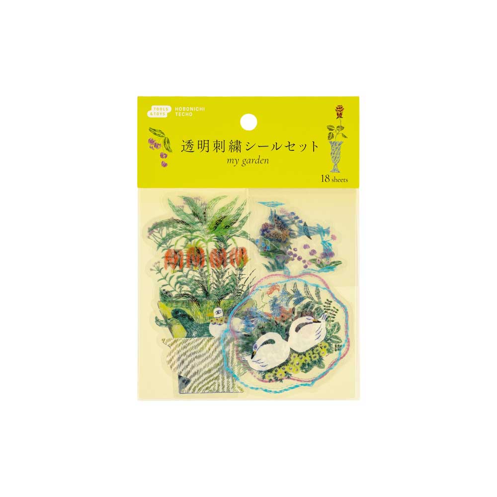 iyo okumi: Transparent Embroidery Sticker Set - My Garden at Boston General Store