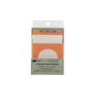 A package of 12 Month Index Pockets by TSUKI no IRO, containing 12 colored tabs in various shades of orange, pink, purple, and green, presented in its retail packaging against a white background.