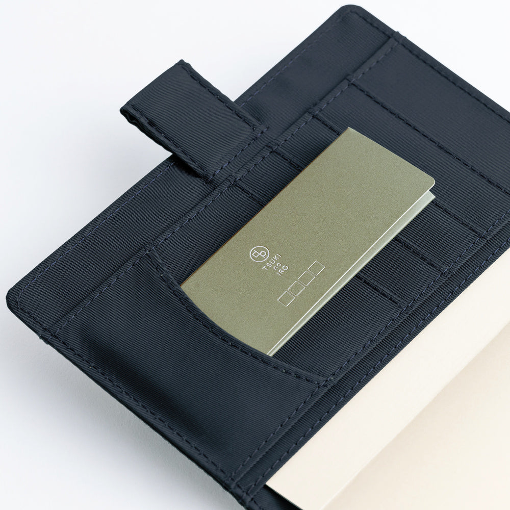 Gray TSUKI no IRO case for translucent tile sticky notes in dark blue Techo cover pocket