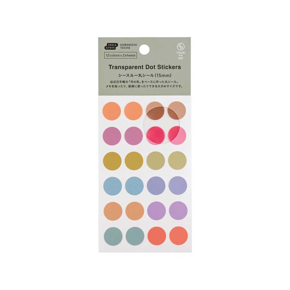 TSUKI no IRO: Transparent Dot Stickers 15mm at Boston General Store