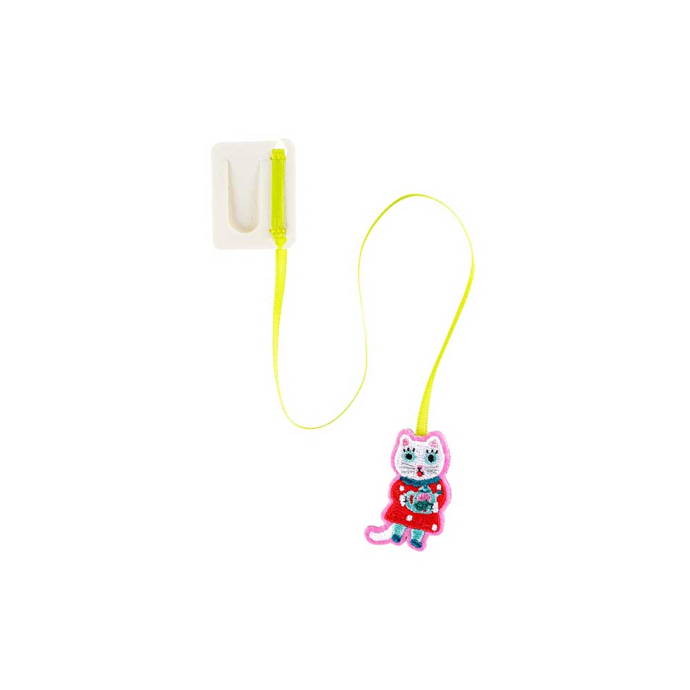 Yumi Kitagishi: Embroidered Bookmark - White Cat at Boston General Store