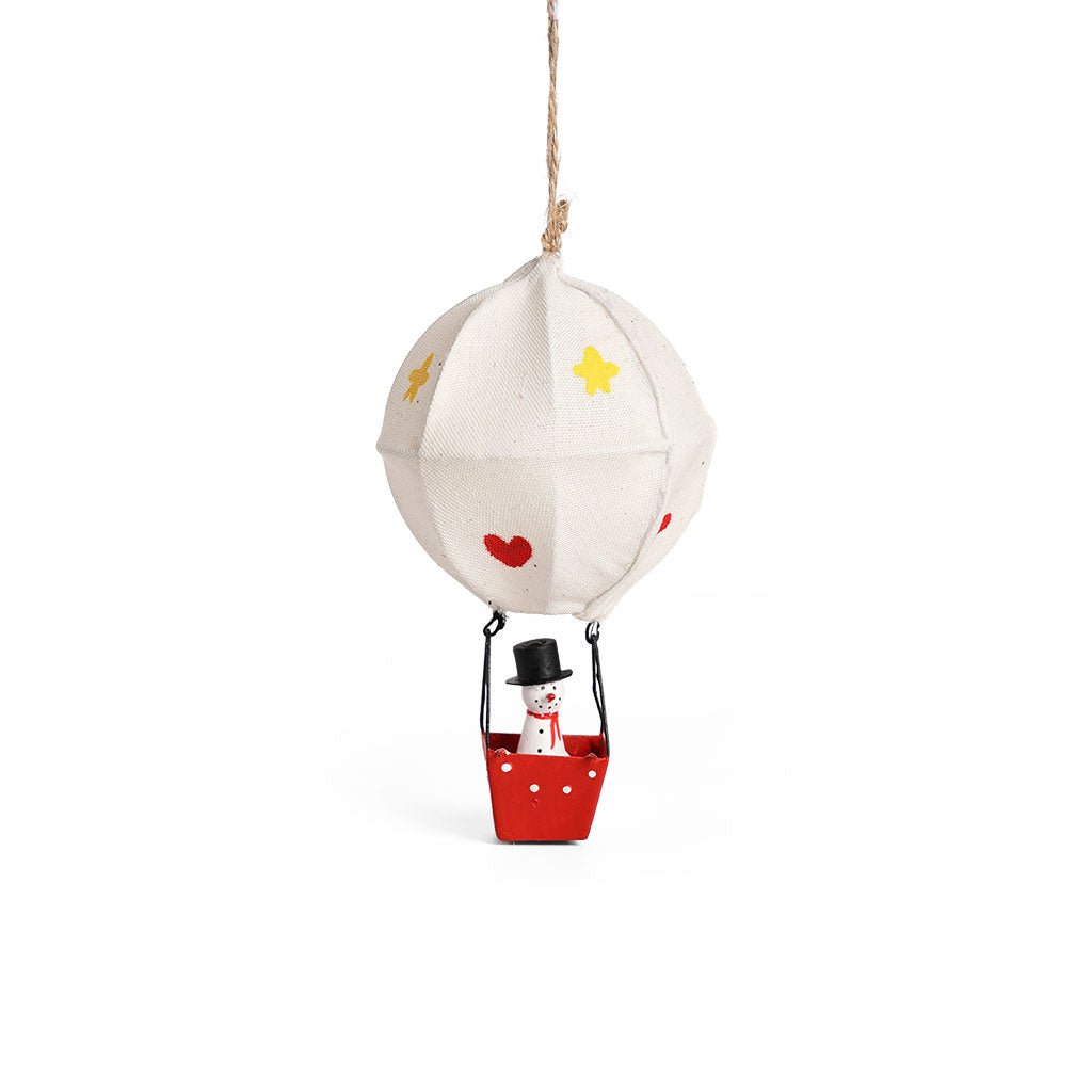 Hot Air Balloon with Snowman Ornament Boston General Store