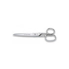 Silver cloth scissors with '3 Claveles' branding on a white background