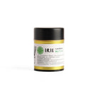 Tin of Irie ceremonial matcha green tea with gold and black packaging on white background