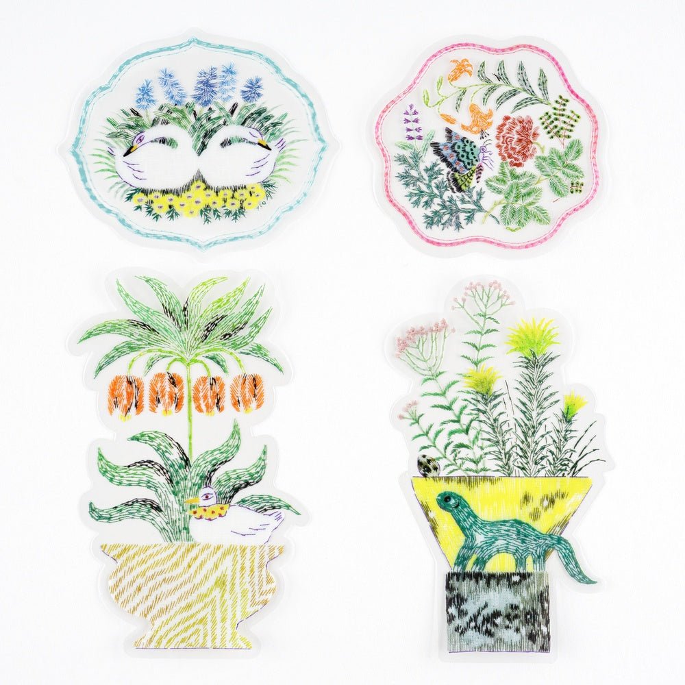 iyo okumi: Transparent Embroidery Sticker Set - My Garden Boston General Store