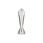 Stainless steel Japanese food grater standing on white background