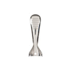 Stainless steel Japanese food grater standing on white background