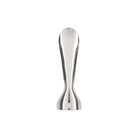 Stainless steel Japanese food grater standing on white background