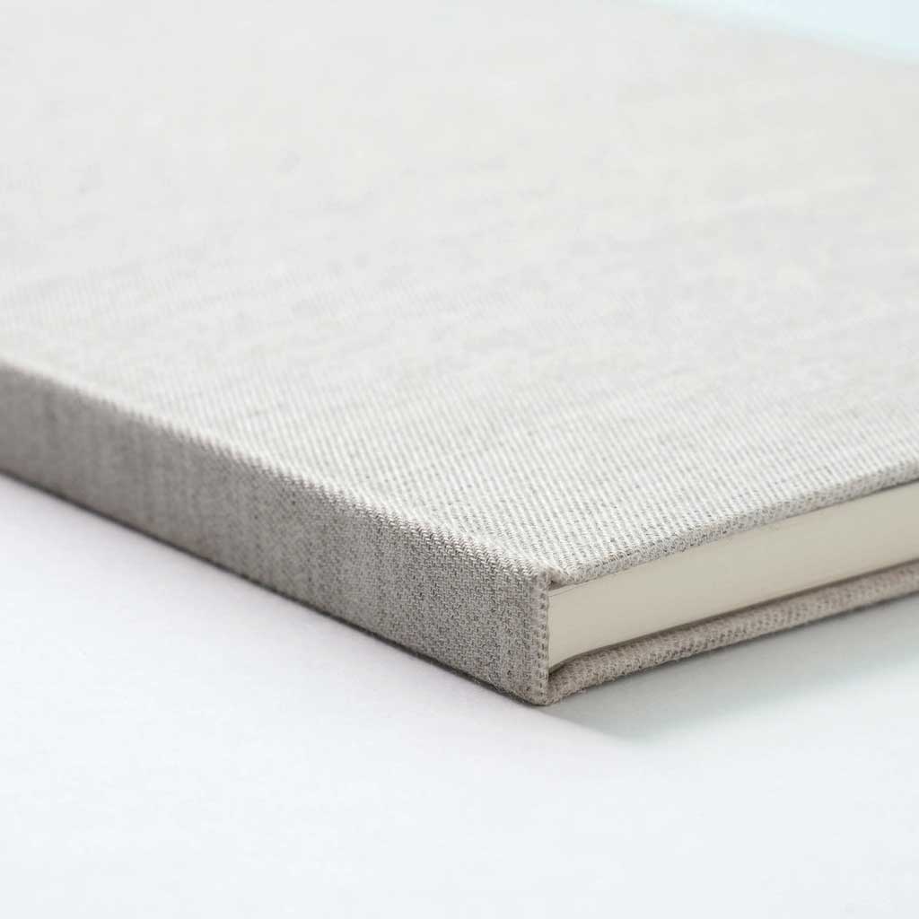 Gray textured notebook on a white background