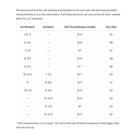 A size measurement chart for Wellington boots in US Women's, US Men's, and Euro sizes, with a table listing measurements and a note at the bottom.