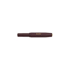 Maroon pen with gold logo on a white background
