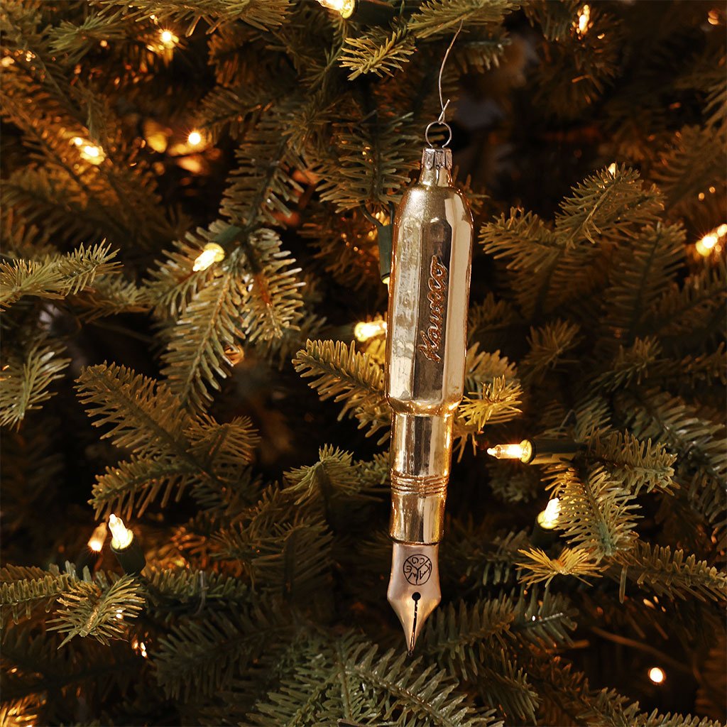 Kaweco Glass Fountain Pen Ornament - Gold Boston General Store