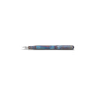 Fountain pen with a multicolored barrel on a white background