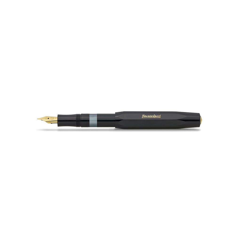 Kaweco Piston Sport Classic Fountain Pen in Black/Gold Boston General Store