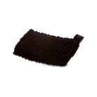 Black knitted fabric kettle holder on white background