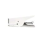 White and silver handheld stapler on a white background