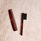 Koh - I - Noor Jaspè Mustache and Beard Brush + Comb Set Boston General Store