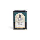 Tin of Curio Spice Co. Kozani Spice blend on white background