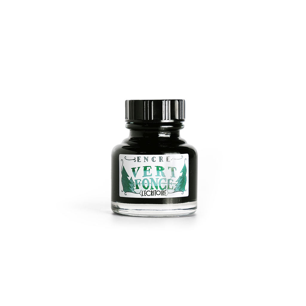 L&#39;Ecritoire Ink Bottle Vert Foncé (Dark Green) at Boston General Store