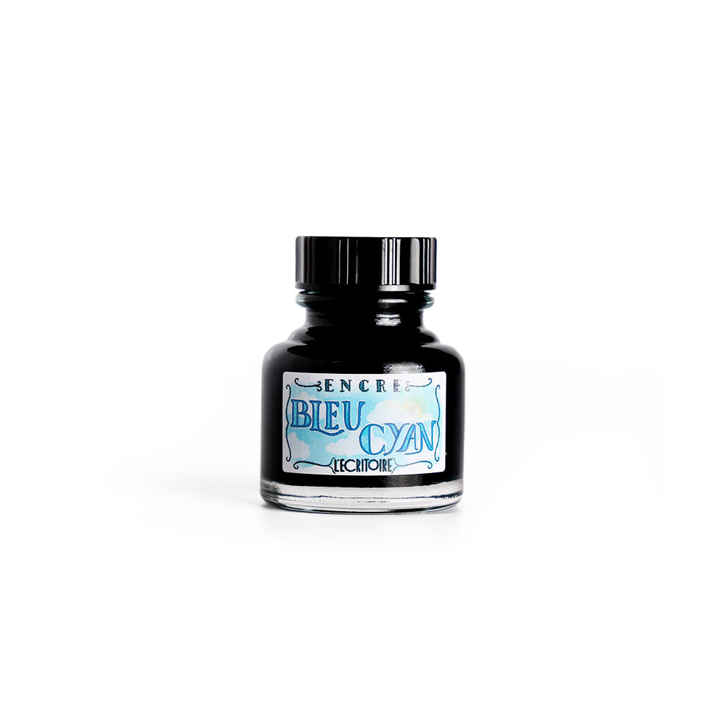 L'Ecritoire Ink Bottle Bleu Cyan (Cyan Blue) at Boston General Store