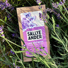Sallye Ander lavender moon essential soap packaging among lavender flowers