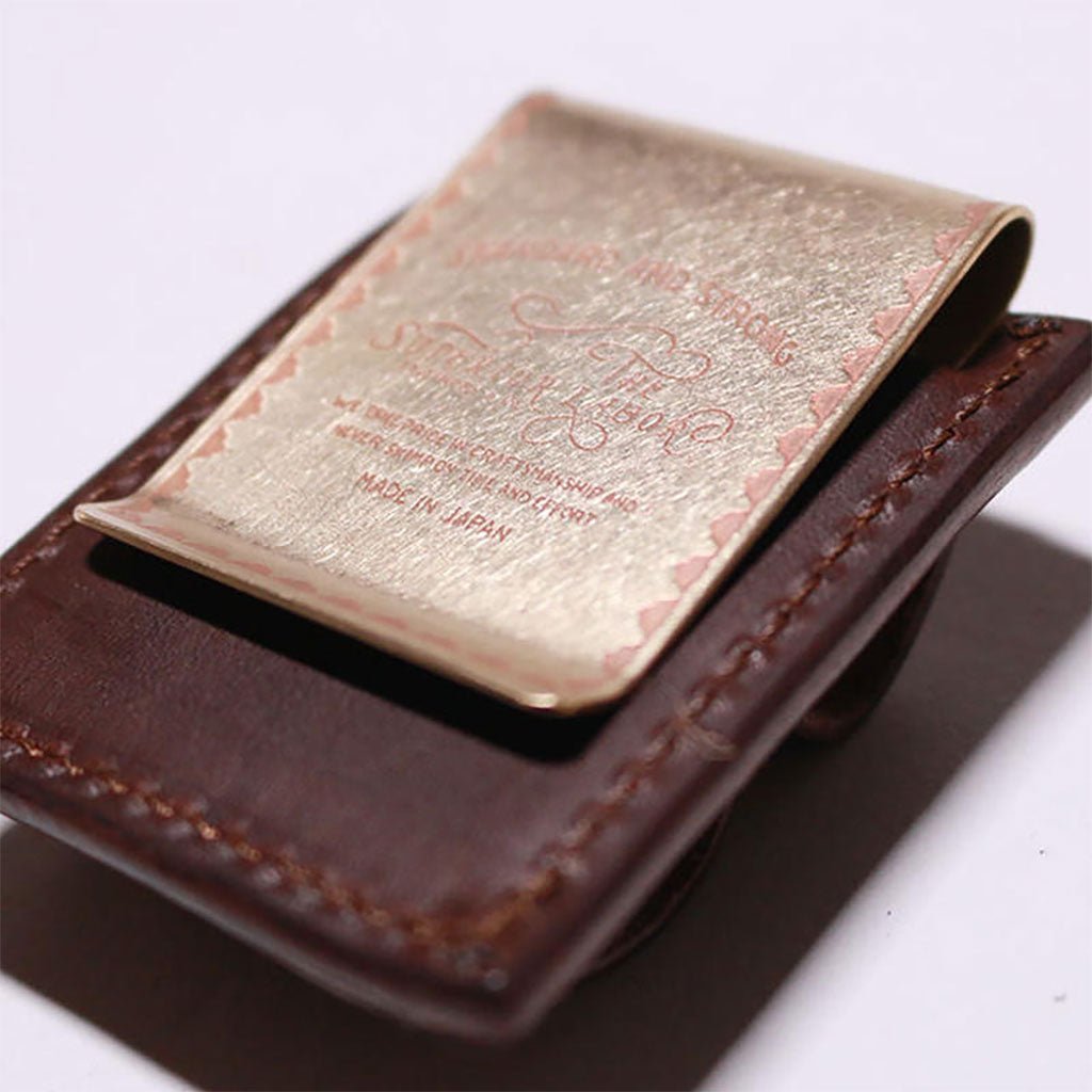 Leather and Brass Clip Pen Holder Boston General Store