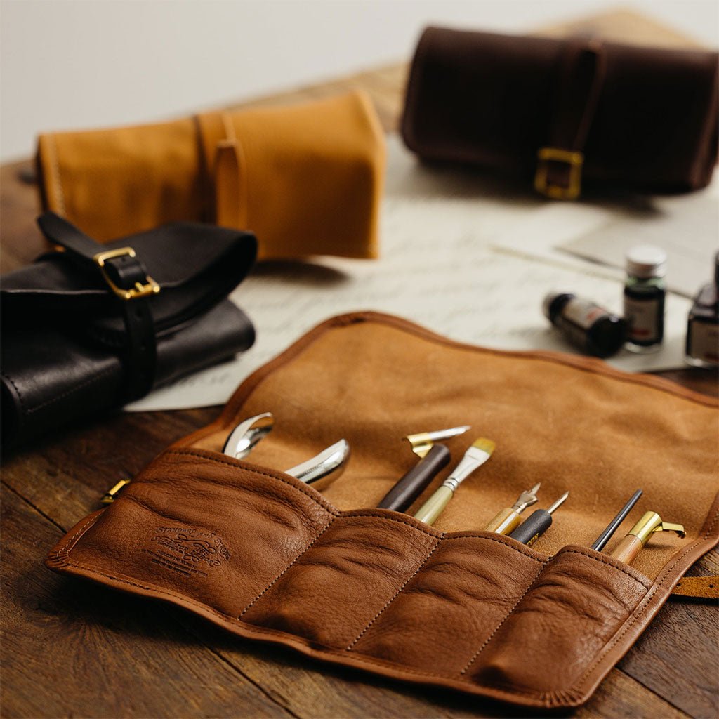 Leather Pen Roll Boston General Store