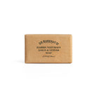 Bar of wrapped D. R Harris soap on a white background
