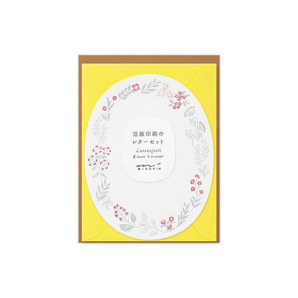 Letterpress Die-Cut Letter Set Red Wreath by Midori | Boston